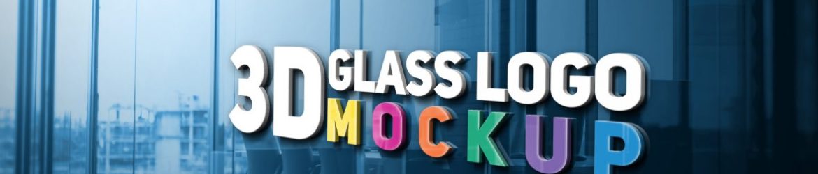 3D Glass Logo Mockup
