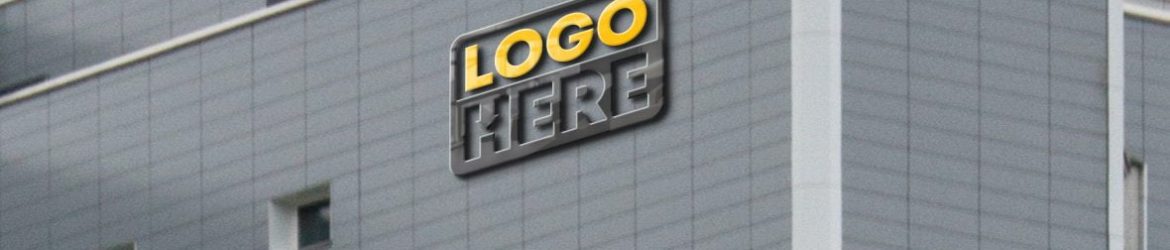 3D Glass Logo On Elegant Building Mockup