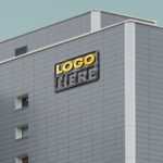3D Glass Logo On Elegant Building Mockup - Download Grátis 3D Glass Logo On Elegant Building Mockup