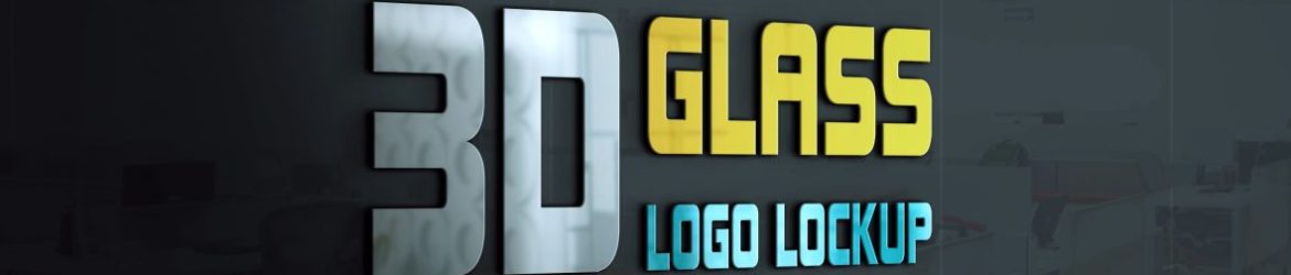 3D Glass Window Logo Mockup