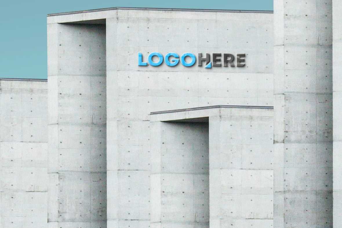 3D Glossy Logo Building Mockup