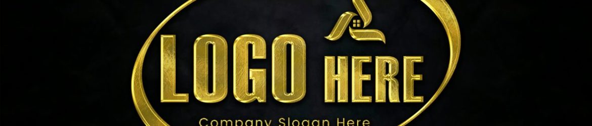 3D Gold Logo on Black Background