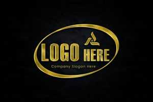 3D Gold Logo on Black Background