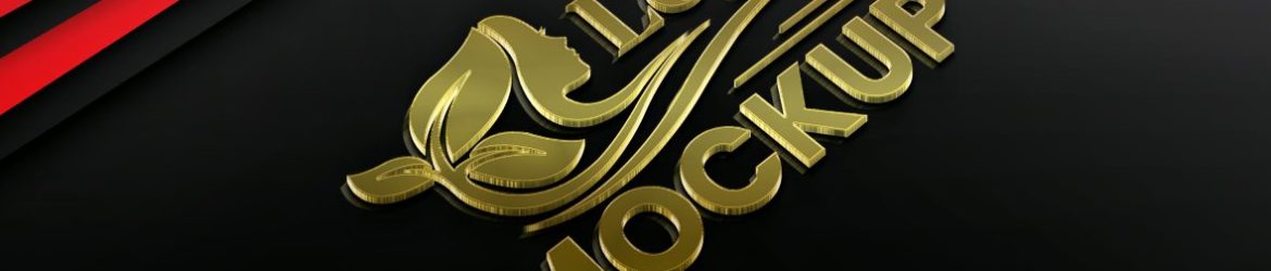 3D Gold metallic logo mockup on Black Background