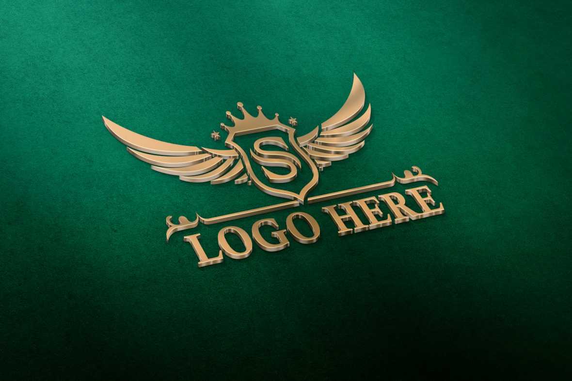 3D Golden Logo Mockup