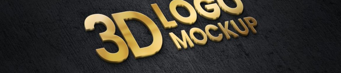 3D Golden Metal logo Mockup on Black Wall 3D Golden Metal logo Mockup on Black Wall