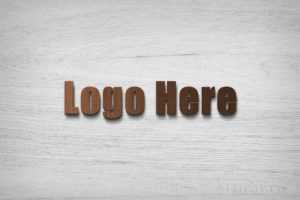 3D Logo Mockup Front Wood