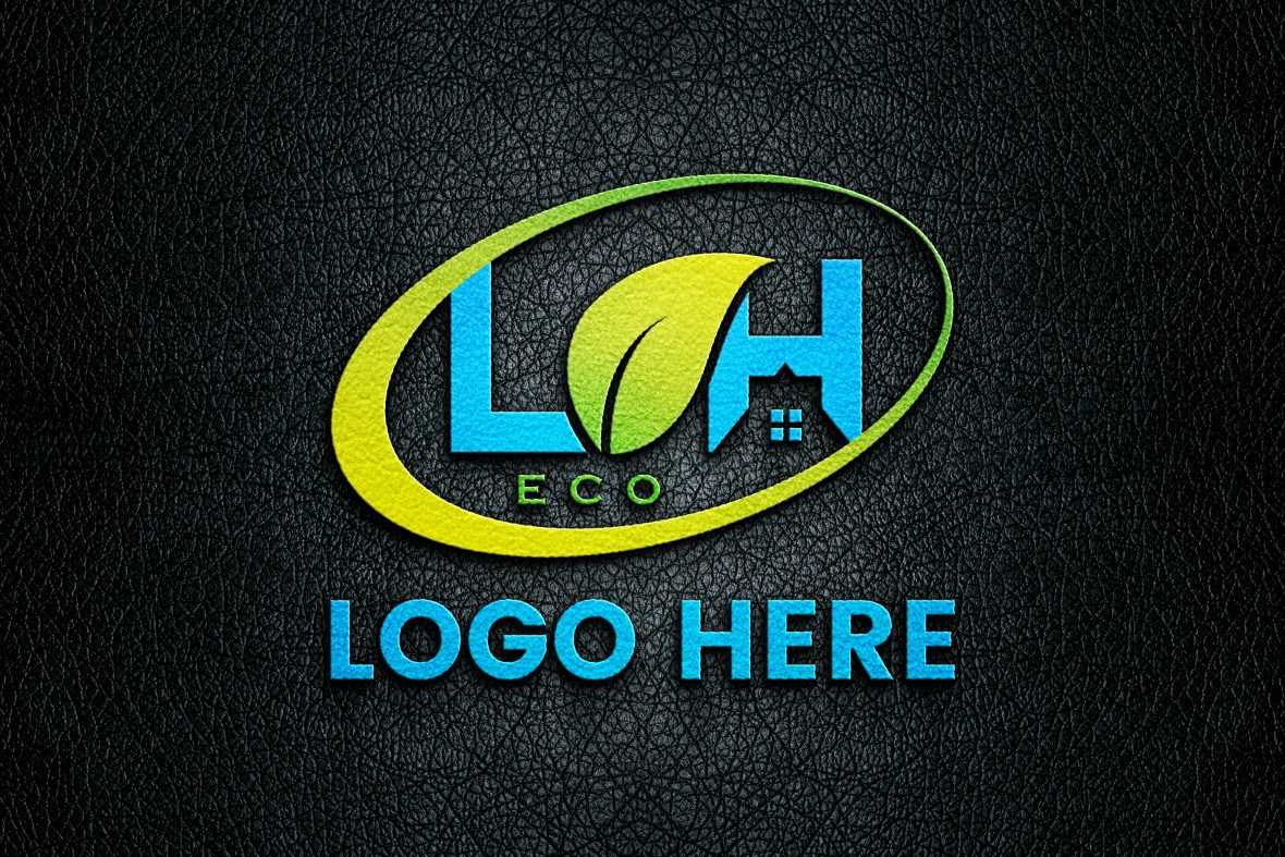 3D Logo Mockup on Black Leather