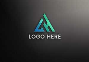 3D Logo Mockup on Black Wall