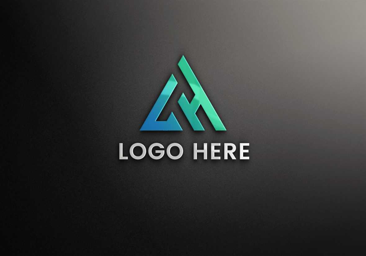 3D Logo Mockup on Black Wall