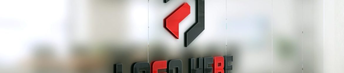 3D Logo Mockup on Blurred Office Glass Wall