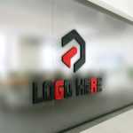 3D Logo Mockup on Blurred Office Glass Wall - Download Grátis 3D Logo Mockup on Blurred Office Glass Wall