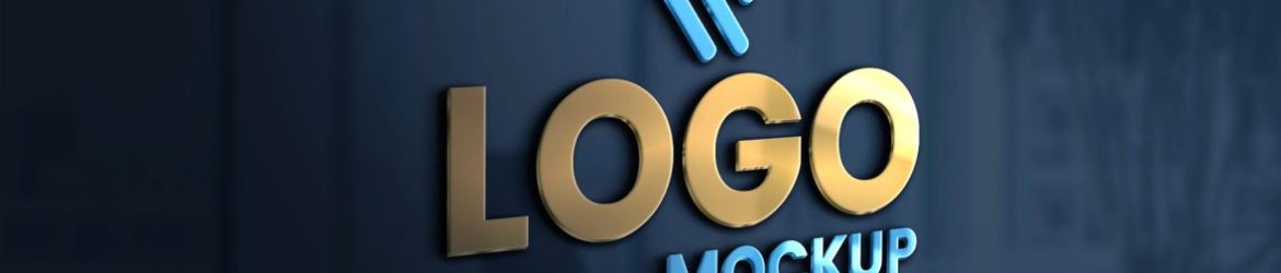 3D Logo Mockup on Glass Wall