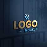 3D Logo Mockup on Glass Wall