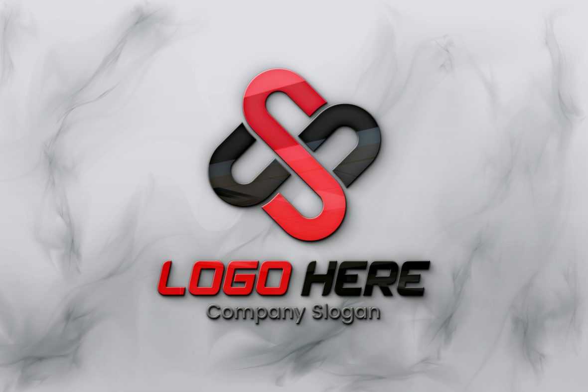 3D logo mockup on marble wall