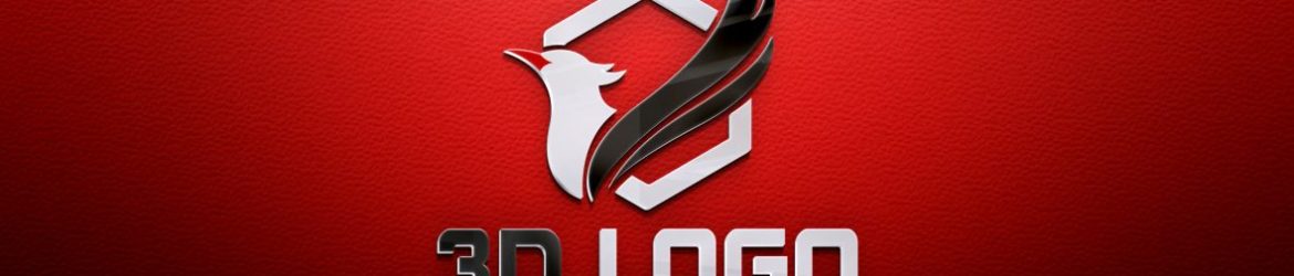 3D Logo Mockup on Red Wall