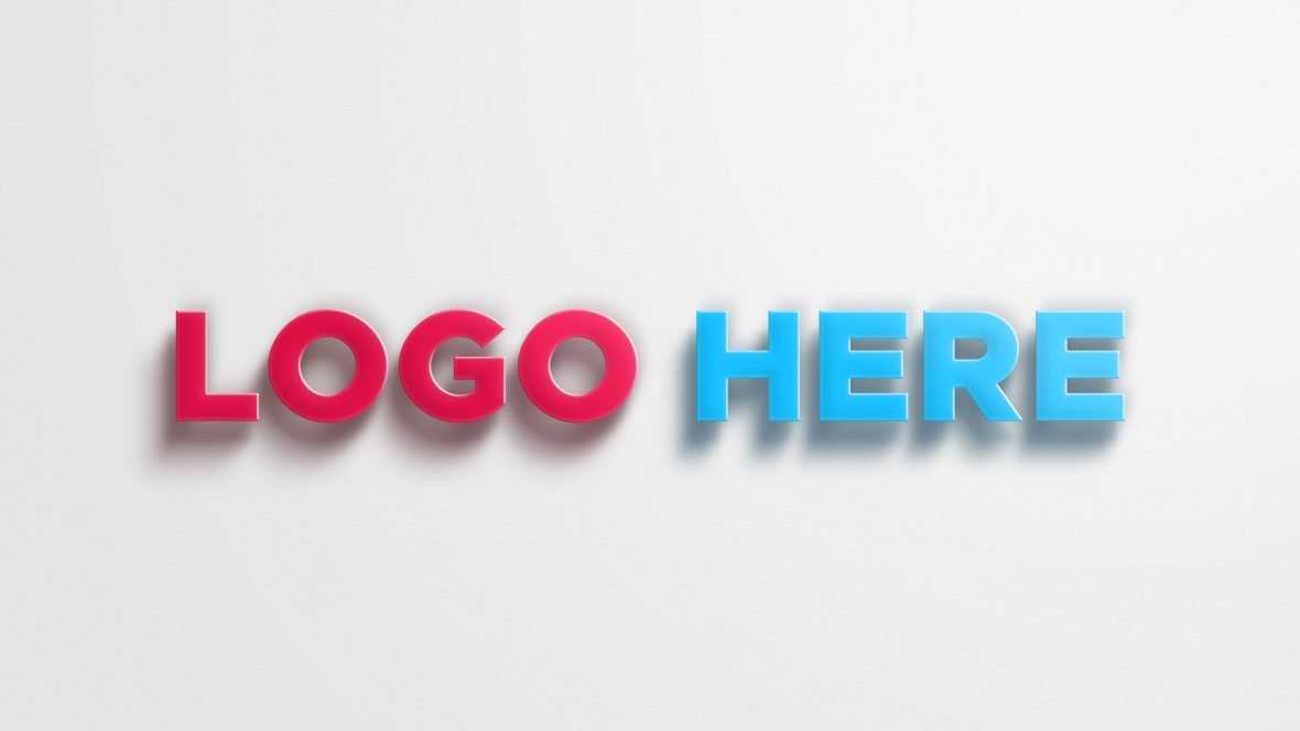 3D Logo Mockup With Realistic Shadow
