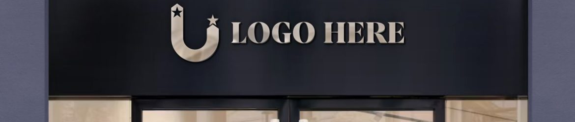 3D Logo Storefront Sign Mockup