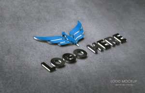 3D Metal Logo Mockup Design