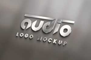 3D Metal Logo Mockup with Glass effects