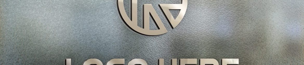 3D Office Glass Logo Mockup