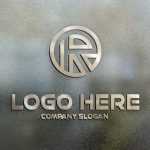 3D Office Glass Logo Mockup