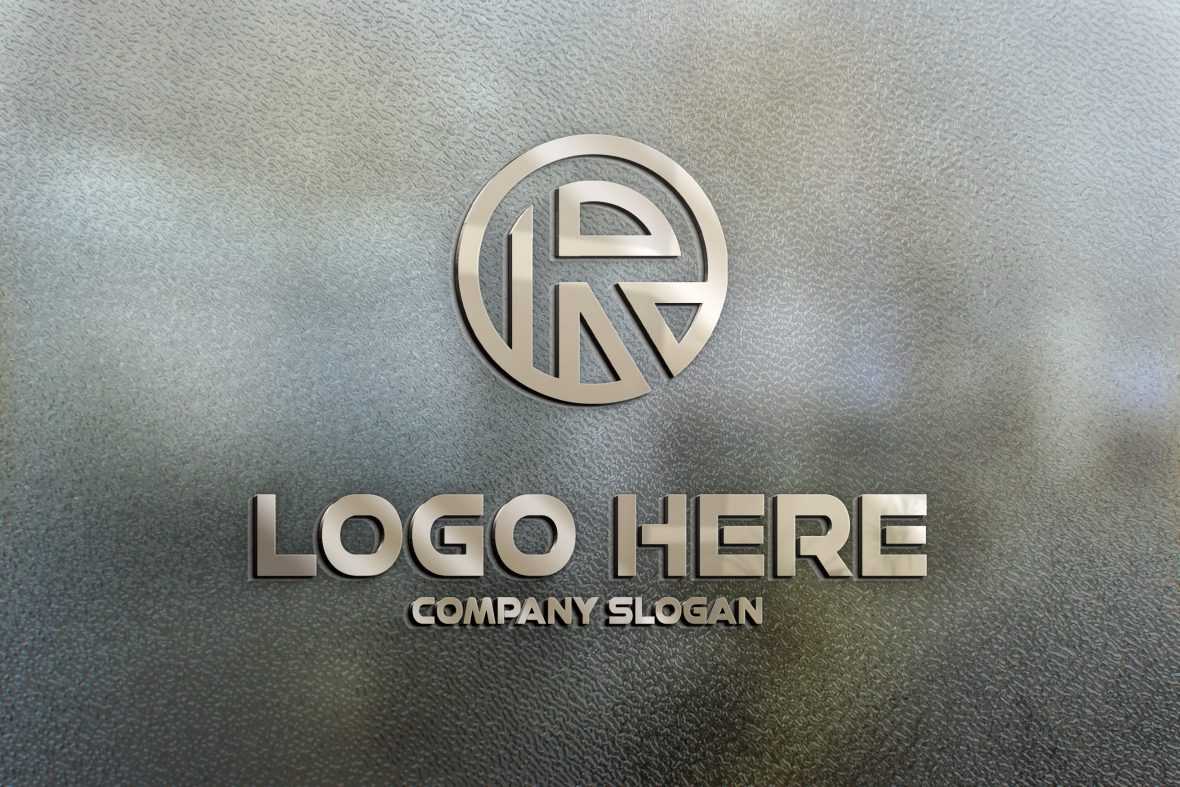 3D Office Glass Logo Mockup