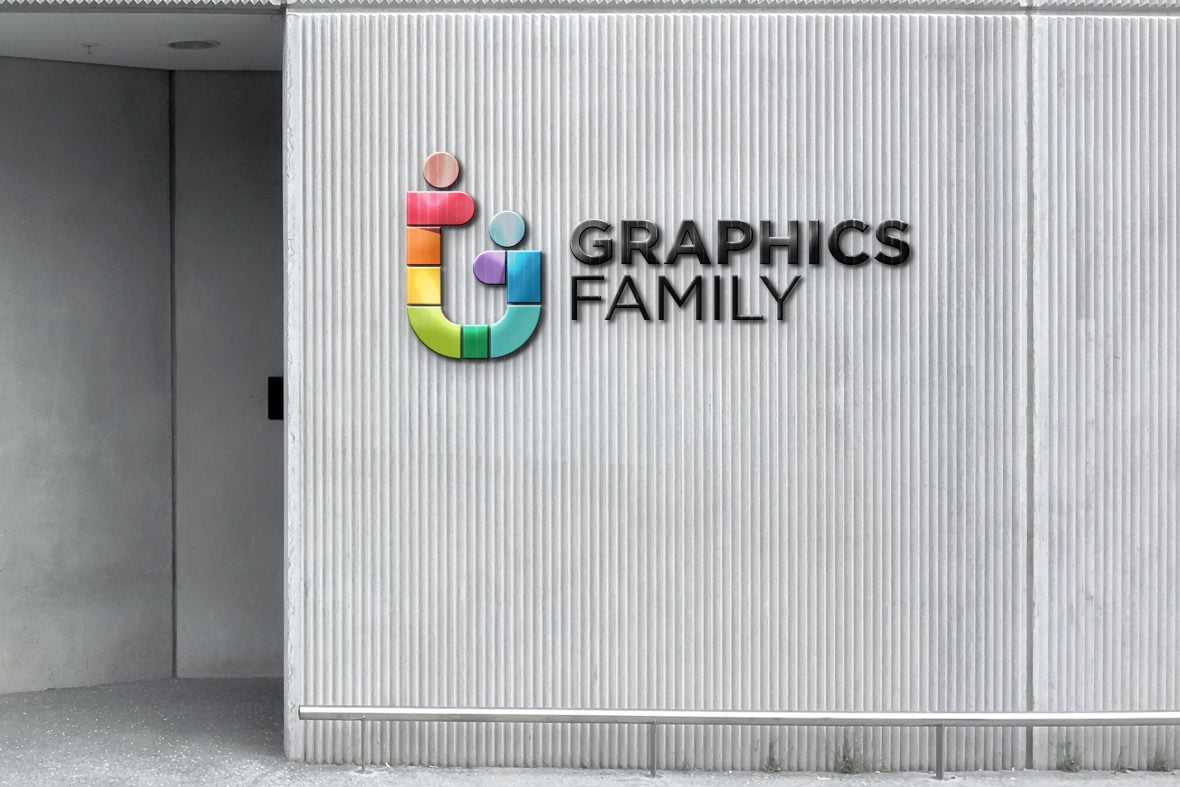 3D Shutter Logo Mockup