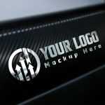 3D Silver Logo Mockup on Carbon Fiber - Download Grátis 3D Silver Logo Mockup on Carbon Fiber