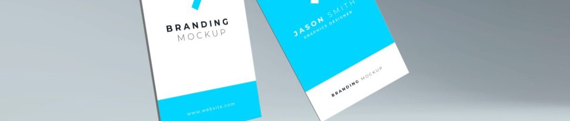 3D Standing Business Card Mockup