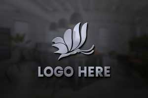 3D Steel Logo Mockup