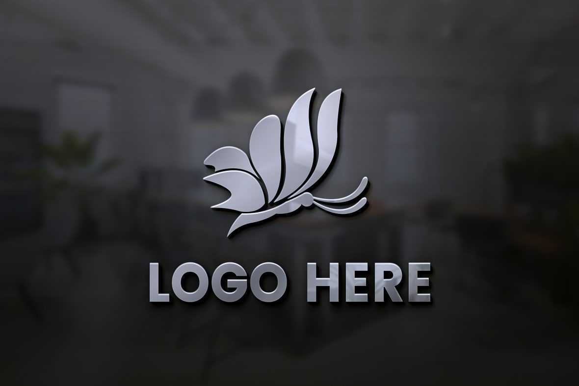 3D Steel Logo Mockup