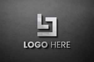 3D Steel Sign Logo Mockup