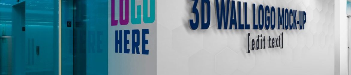 3D Wall Logo and Slogan Mockup
