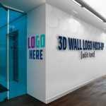 3D Wall Logo and Slogan Mockup