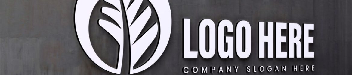 3D Wall Sign Logo Mockup