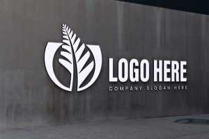 3D Wall Sign Logo Mockup