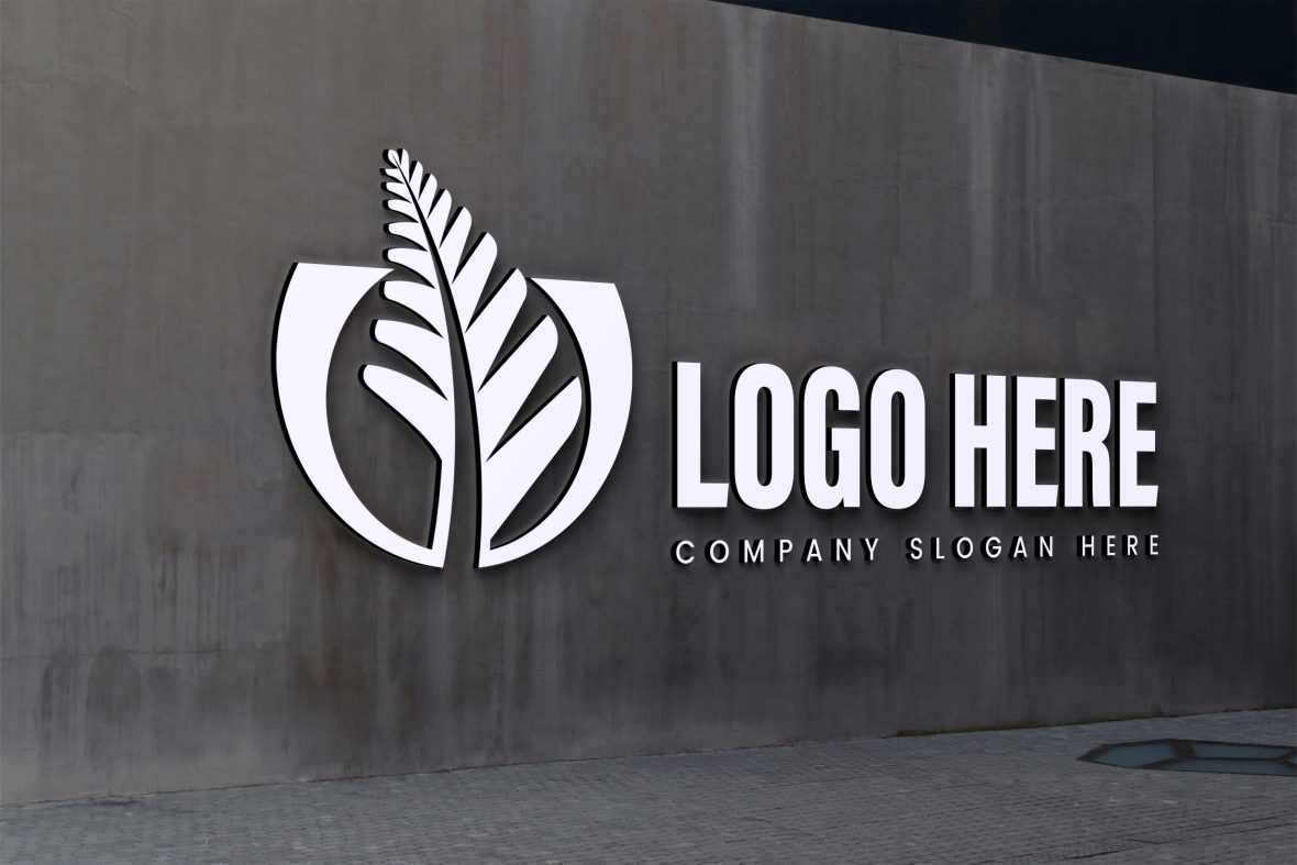 3D Wall Sign Logo Mockup
