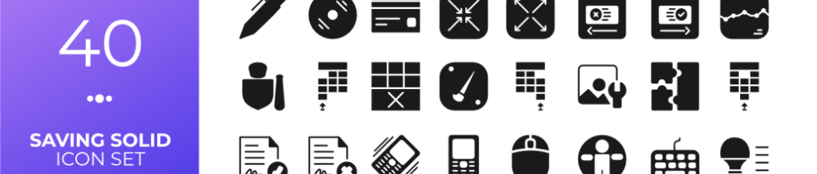 40 Saving Solid Icon Set 40 Saving Solid Icon Set