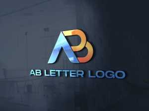 AB Logo Design Vector