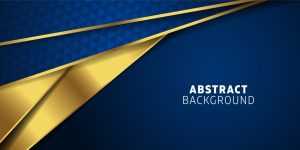 Abstract blue with golden geometric shapes background vector illustration