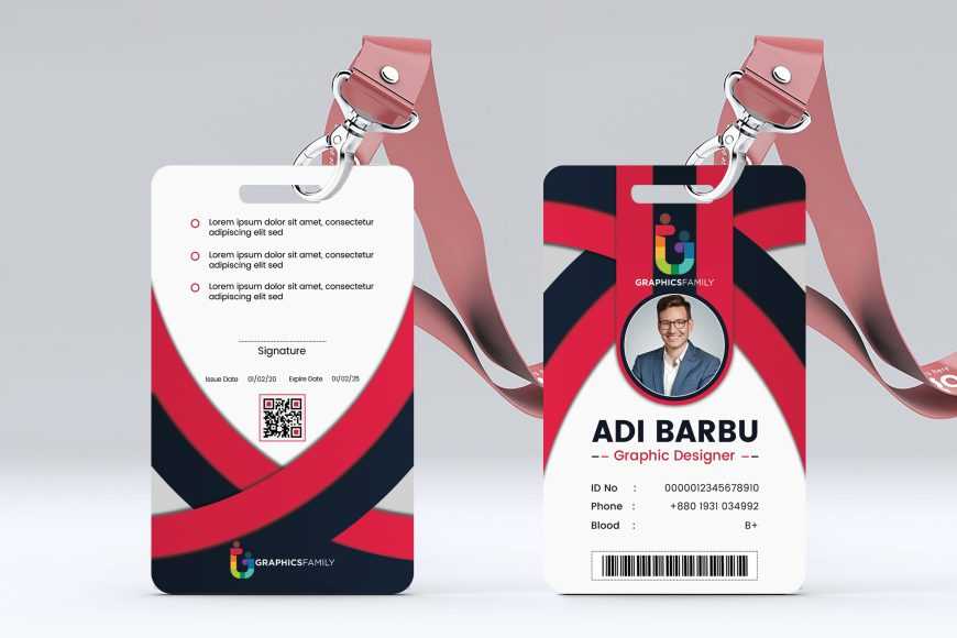 Abstract Office Id-Card Design Template Free PSD