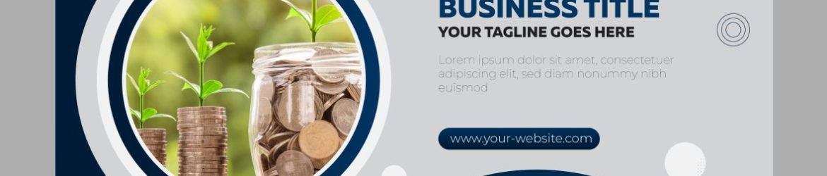Abstract website banner with modern shapes