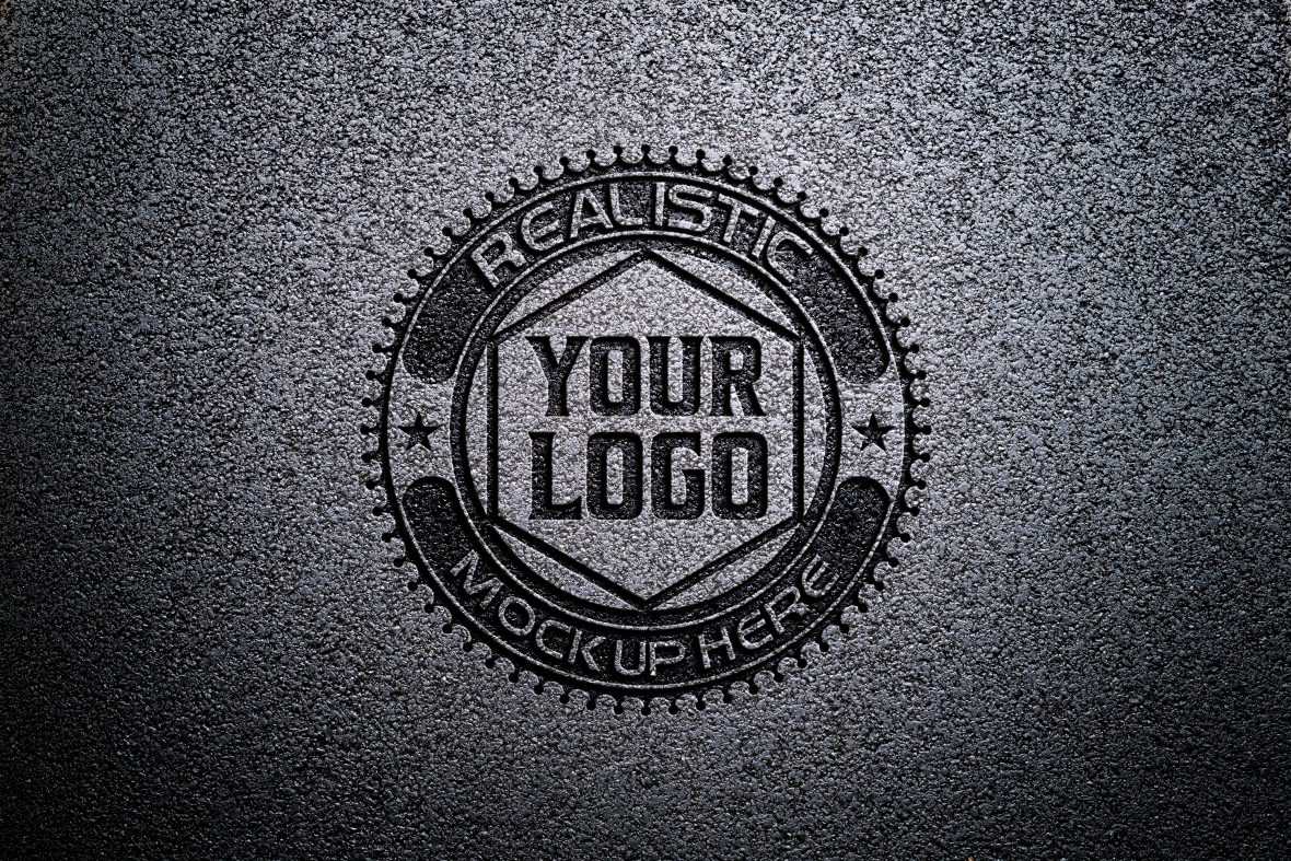 Asphalt Engrave Logo Mockup
