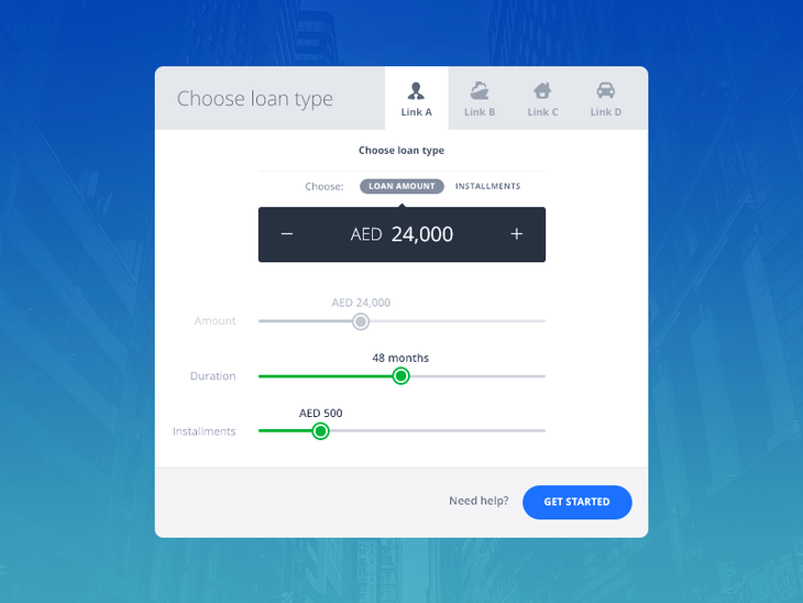 Bank Loan Widget Free PSD