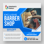 Barber Shop Instagram Post and Social Media Template