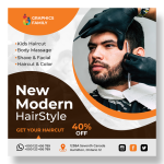 Barber Shop Social Media Banner & Instagram Post Design - Download Grátis Barber Shop Social Media Banner & Instagram Post Design
