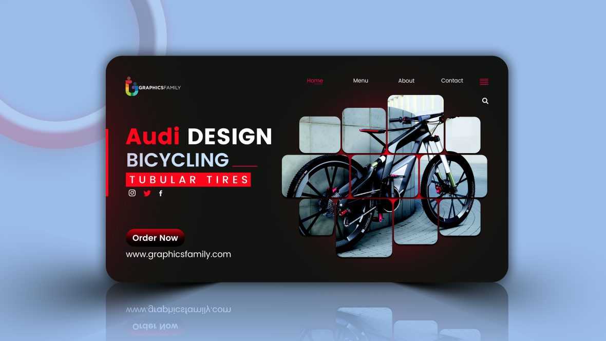 Bicycling website banner design