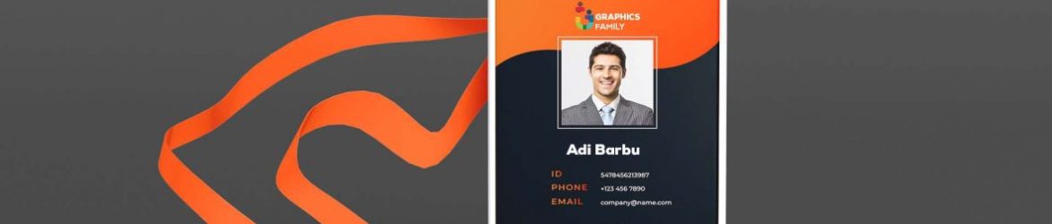 Black and Orange Employee Id Card Template Design