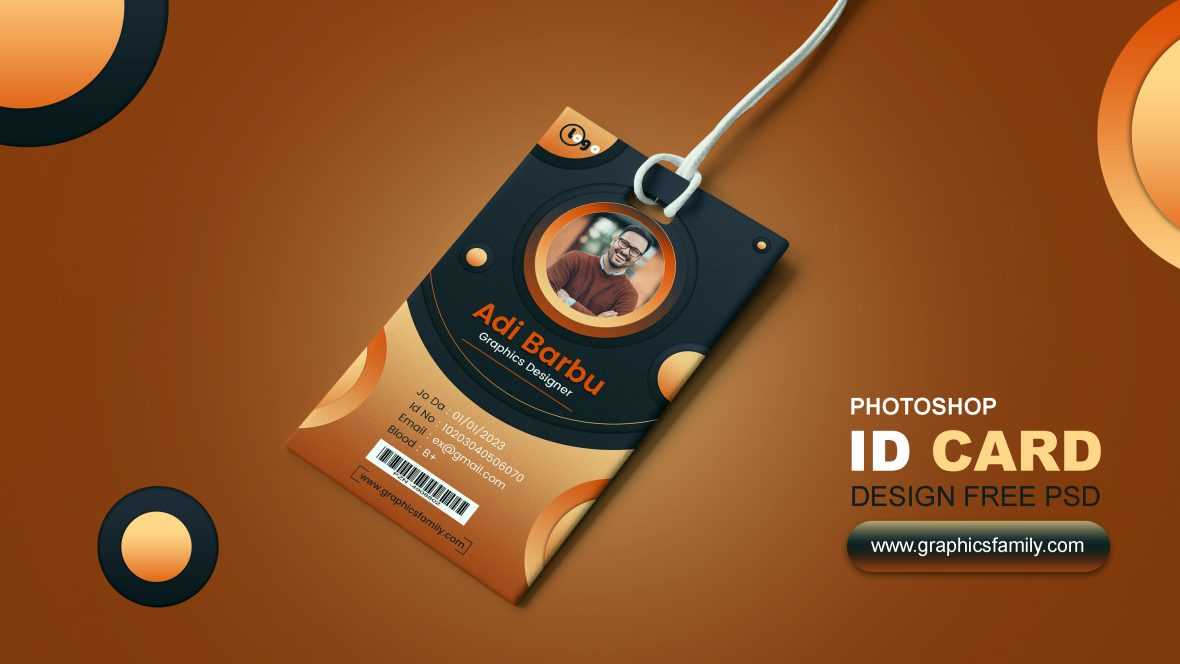 Black and Orange ID Card Design Template